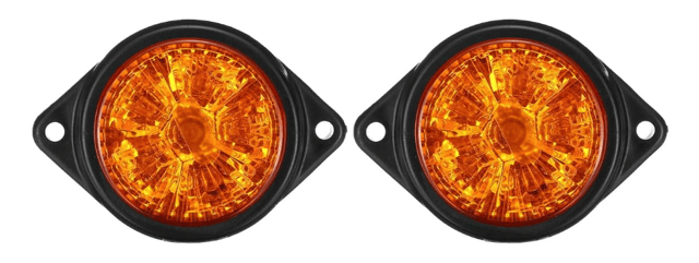 Set 2 mini Lampi LED Laterale Portocalii 12V 24V pentru camion remorca rulota si utilaje semnalizare si Gabarit